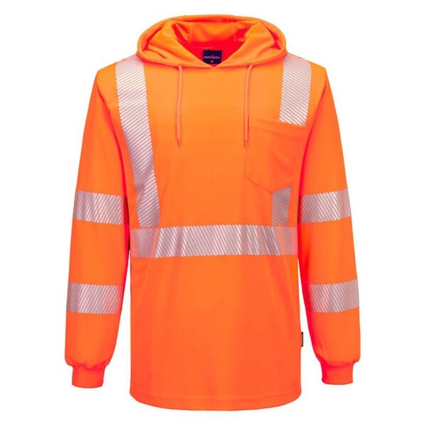 Hi-Vis Lightweight Hooded T-Shirt Long Sleeve Thumbnail