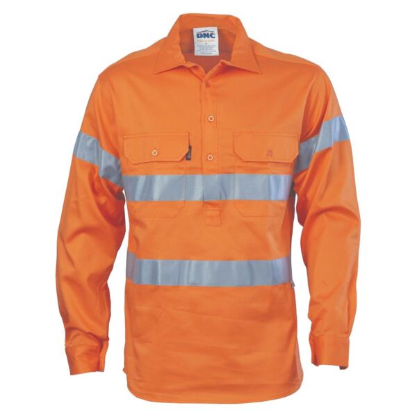 Cool Breeze Close Front Cotton Shirt with R/Tape Thumbnail